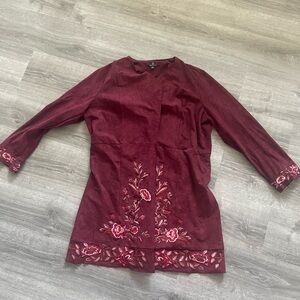 Vintage Embroidered Burgundy Women's jacket